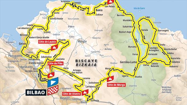 2023ko Frantziako Tourreko 1. etapako ibilbdea. Argazkia: Frantziako Tourra
