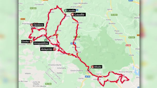 2022ko Euskal Herriko Itzuliko 3. etaparen ibilbidea. Argazkia: Itzulia
