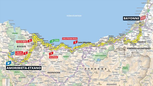 2023ko Frantziako Tourreko 3. etapako ibilbidea. Argazkia: Frantziako Tourra