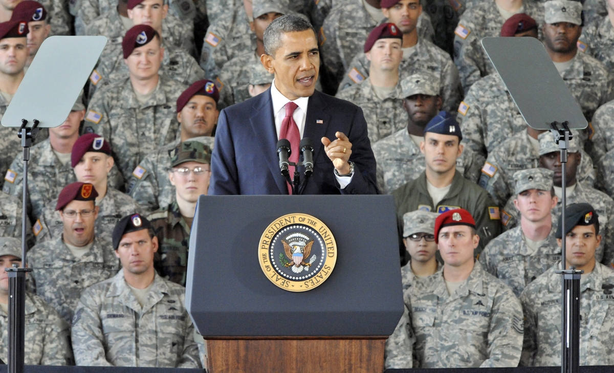 Foto. EITB/Obama durante discurso de fin de la guerra en Iraq