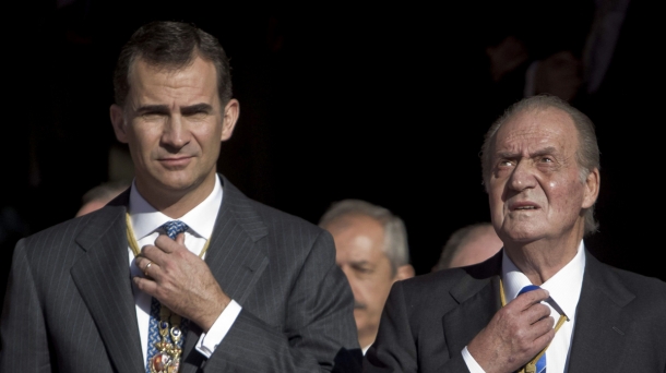 Juan Carlos I y el principe Felipe. EFE