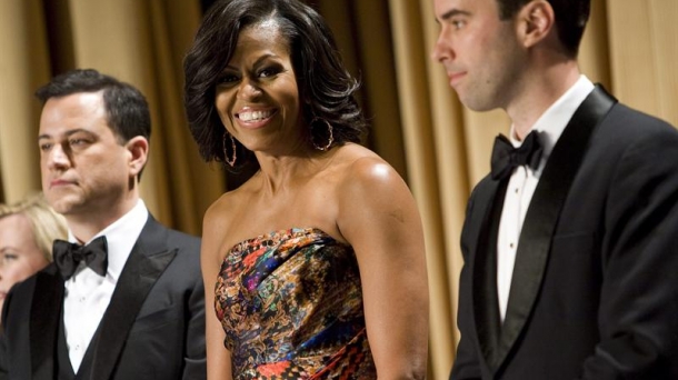 Michelle Obama, Etxe Zuriko berriemaileen afarian. EFE