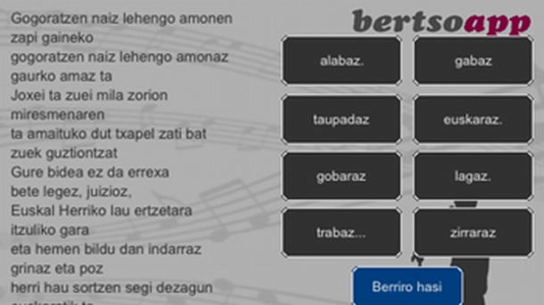 La aplicación 'Bertsoapp'. Foto: abarkatxo.com