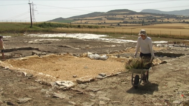 Captura de pantalla del yacimiento arqueológico de Iruña-Veleia (Álava). Imagen de archivo: EiTB