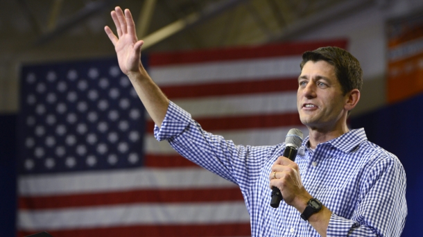 El candidato a vicepresidente Paul Ryan en un acto de campaña en Virginia. Foto: EFE