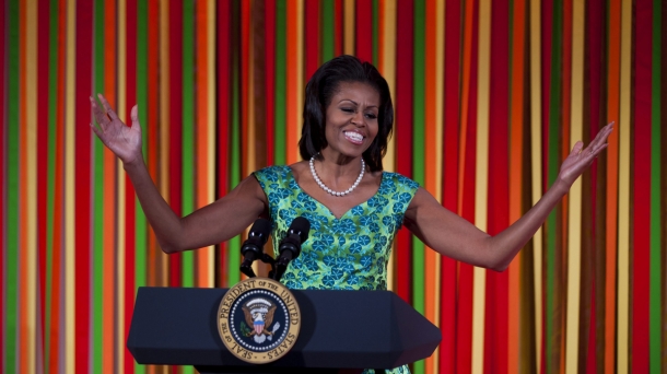 Michelle Obama hauteskunde-kanpainaren ekitaldi batean. Argazkia: EFE