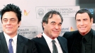 John Travolta, Oliver Stone y Benicio del Toro. Foto: EFE title=