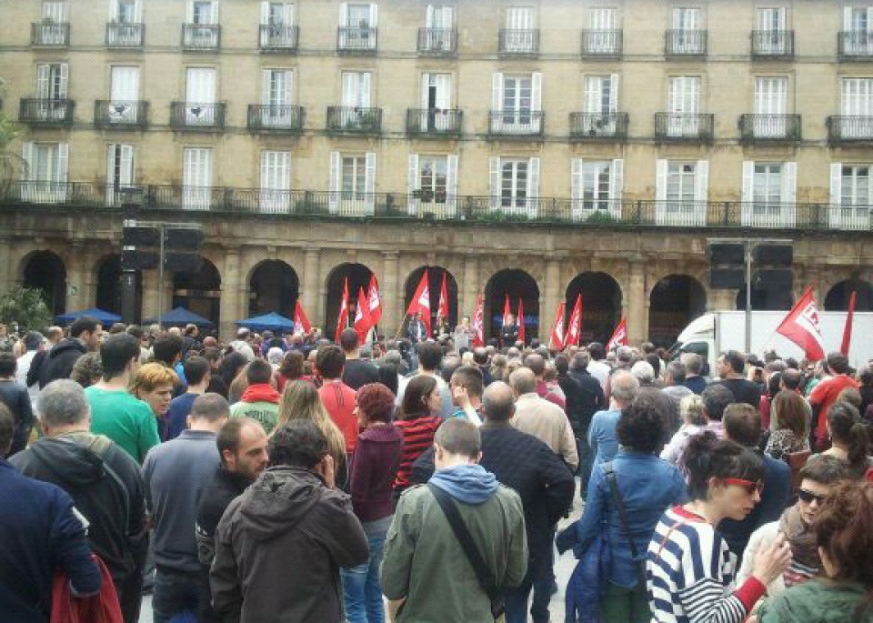 Imagen de la convocatoria de LAB en Bilbao. Foto: eitb.com