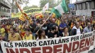 Cadena humana por la independencia que recorre 400 kilómetros de norte a sur de Cataluña. (EFE) title=
