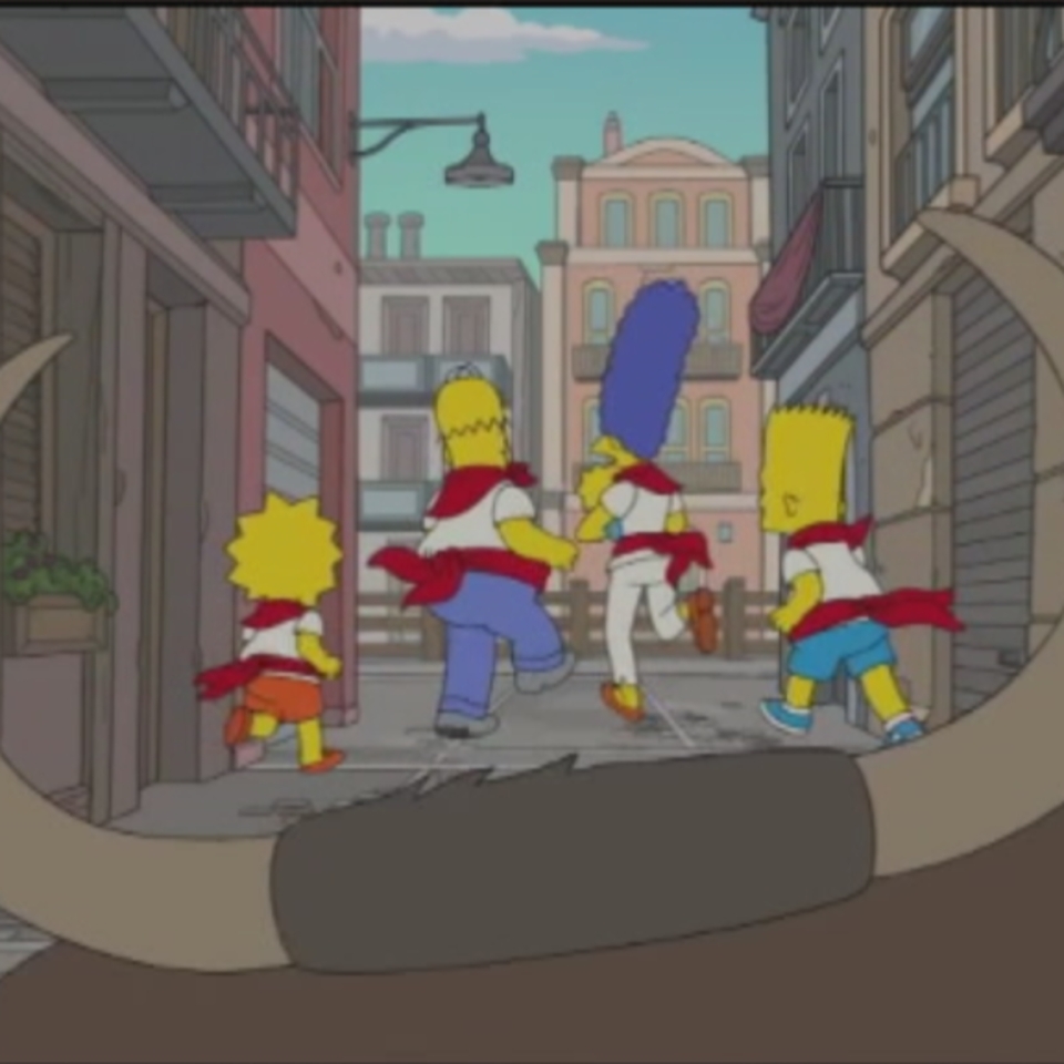 Marchitar influenza Vago Vídeo: Los Simpson corren el encierro de San Fermín