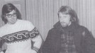 Gorka Knorr y Benito Lertxundi con el disko Araba Kantari, Madril 1974 title=