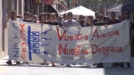 Protesta en Sangüesa contra el recrecimiento del pantano de Yesa