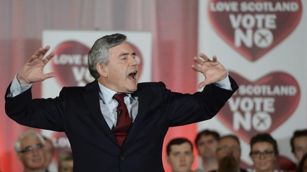 Gordon Brown, en una imagen de la campaña. Foto: EFE