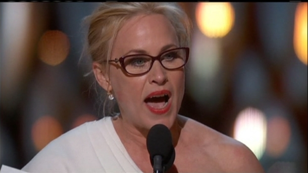 La actriz Patricia Arquette reivindico en los Óscar la igualdad salarial entre actores y actrices