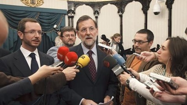 Javier Maroto eta Mariano Rajoy. Artxiboko irudia: EFE
