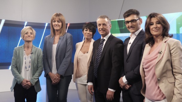 Zabala, Mendia, Iriarte, Urkullu, Usabiaga y Garrido, en el debate de hoy.