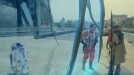 Escudo protector láser de Star Wars en la araña del Guggenheim