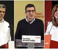 PSOE indartzeko batasuna aldarrikatu dute hiru hautagaiek