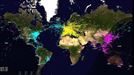 El tráfico aéreo mundial durante 24 horas
