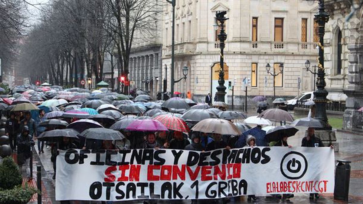ELA anuncia huelga indefinida en oficinas y despachos de Bizkaia