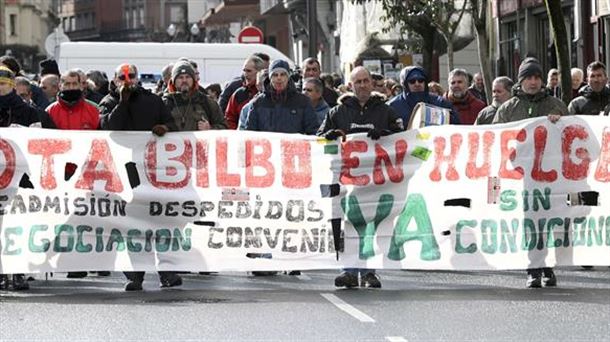 Protesta de la plantilla de la OTA de Bilbao. Foto: EFE