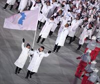Ipar eta Hego Korea elkarrekin, Neguko Joko Olinpikoen inaugurazioan