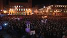 Multitudinaria manifestación desde la Plaza del Castillo en Pamplona