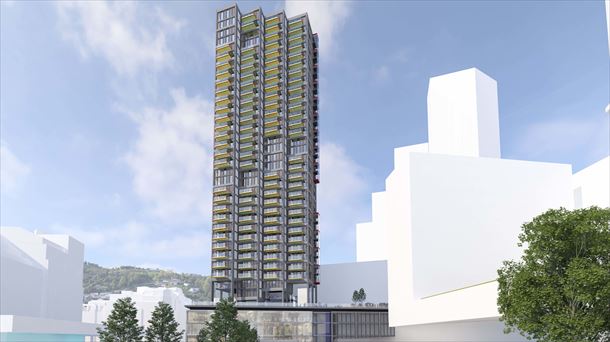 Imagen de la futura torre de Garellano, el edificio residencial más alto de Euskadi.
