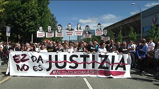 Manifestación en Pamplona/Iruña por los presos de Alsasua. Foto: EiTB