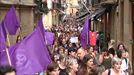 Cacerolada multitudinaria en Donostia contra la libertad de 'La Manada'