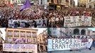 Una ola feminista inunda las calles tras la excarcelación de 'La Manada'