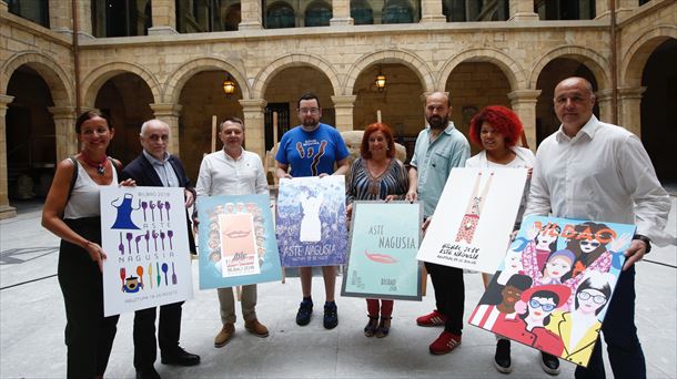 Los seis carteles finalistas de la Aste Nagusia bilbaína / Ayuntamiento de Bilbao.