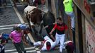 Accidentado quinto encierro de San Fermín con muchas caídas