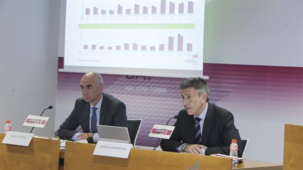 Xabier Egibar y Joseba Madariaga, durante la presentación