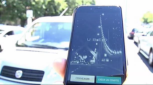 Uber erabiltzaile bat. ETBk emititutako bideo batetik hartutako irudia.