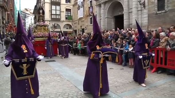El Santo Entierro, considerada la procesión penitencial más importante de la Semana Santa bilbaína.