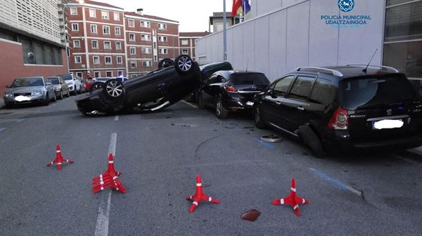 Accidente en la calle Sangüesa de Pamplona.
