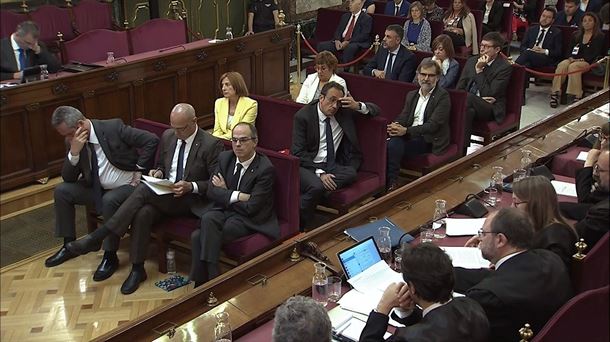 Un momento de la última sesión del juicio al proceso político catalán.