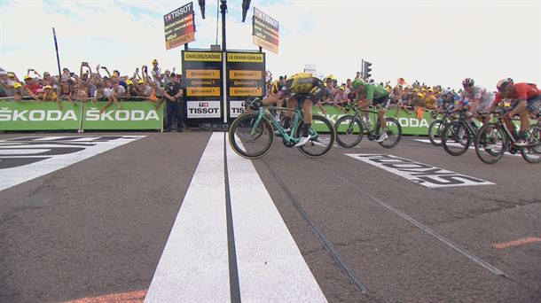 Imagen del video-finish que ha decidido el ganador de la séptima etapa del Tour de Francia