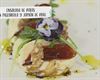 Ensalada de peras con mozarella y jamón de pato (flores)