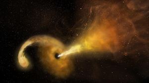 Agujero negro devorando una estrella. NRAO/AUI/NSF/, NASA, STScI