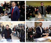Los candidatos de los principales partidos de España animan a la ciudadanía a votar