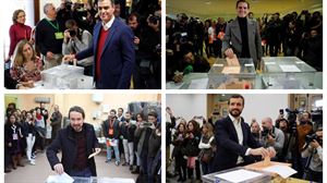 Los candidatos de los principales partidos de España animan a la ciudadanía a votar