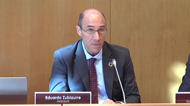 Eduardo Zubiaurre, presidente de Confebask, en imagen de archivo, tomada de un vídeo de EiTB. 