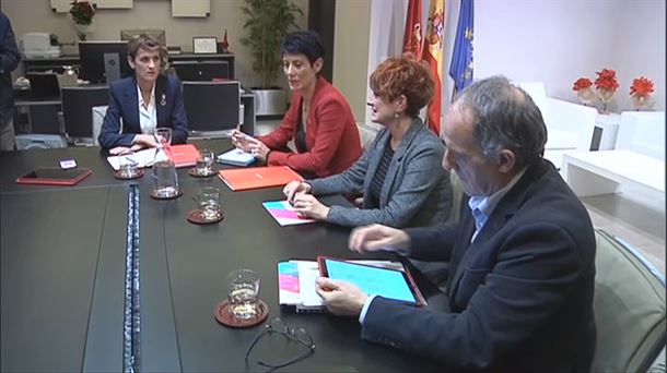 Negociación entre EH Bildu y el Gobierno de Navarra. Imagen obtenida de un vídeo de EiTB.