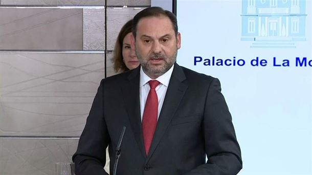 José Luis Ábalos en su comparecencia de este domingo en el Palacio de La Moncloa