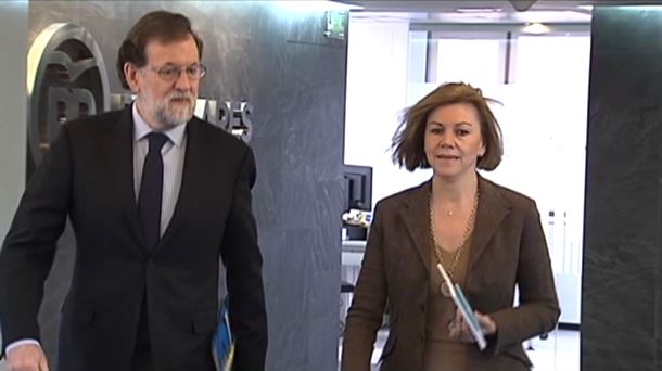 Cospedal eta Rajoy. ETBren bideo batetik ateratako irudia.