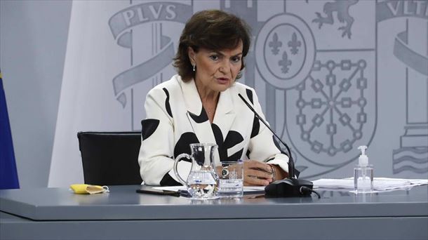 La vicepresidenta primera del Gobierno español, Carmen Calvo