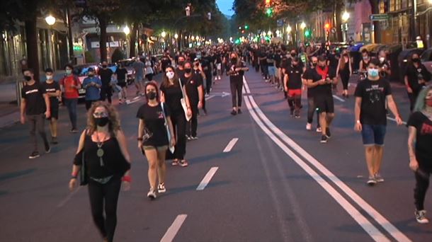 Manifestación en Bilbao. Imagen obtenida de un vídeo de ETB.