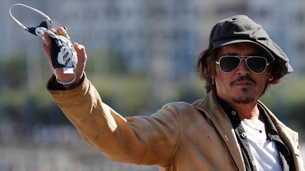 Johnny Depp, en su última visita al Zinemaldia, en 2020.